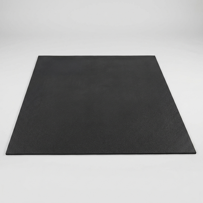 Large 6ft x 4ft rectangular black rubber gym mat - single solid heavy-duty gym floor mat
