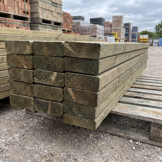 Green pressure treated sawn timber 47x175mm 7x2 C24 structural