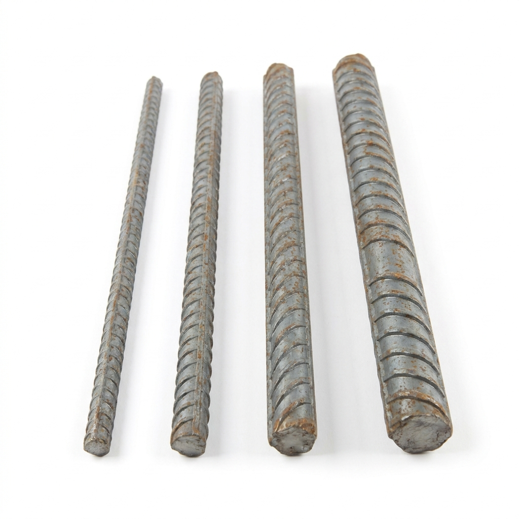 10mm 12mm 16mm 20mm steel rebar diameters side by side size comparison