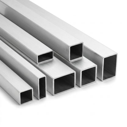 6063 T6 aluminium box section - square and rectangular tube product photo on white