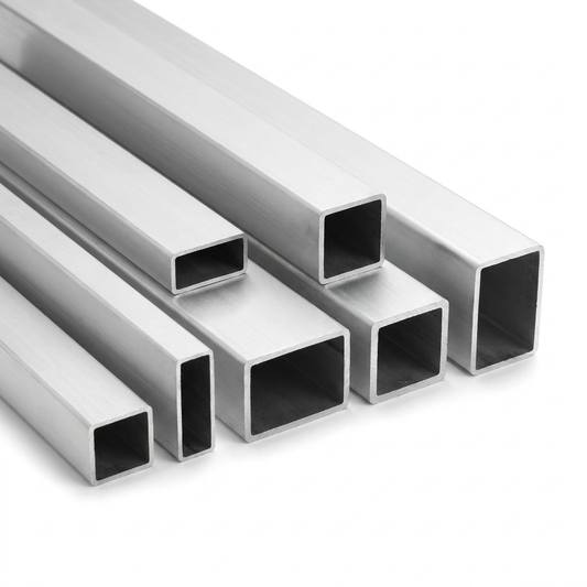 6063 T6 aluminium box section - square and rectangular tube product photo on white