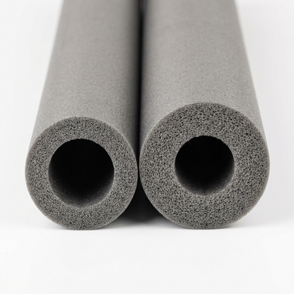 Foam pipe insulation wall thickness comparison, thin 9mm next to thick 25mm wall