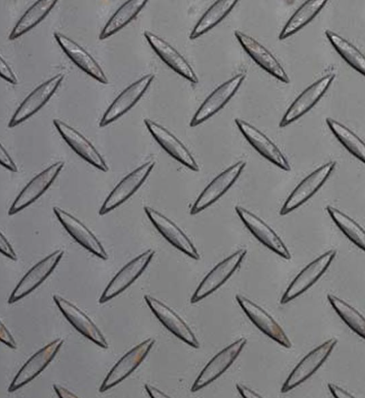 Image 1: Mild steel durbar checker plate surface close-up — raised anti-slip diamond pattern S275