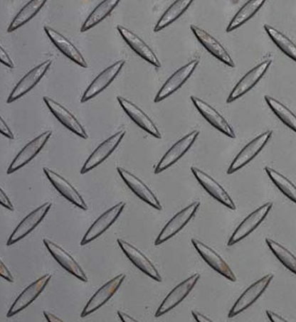 Image 1: Mild steel durbar checker plate surface close-up — raised anti-slip diamond pattern S275