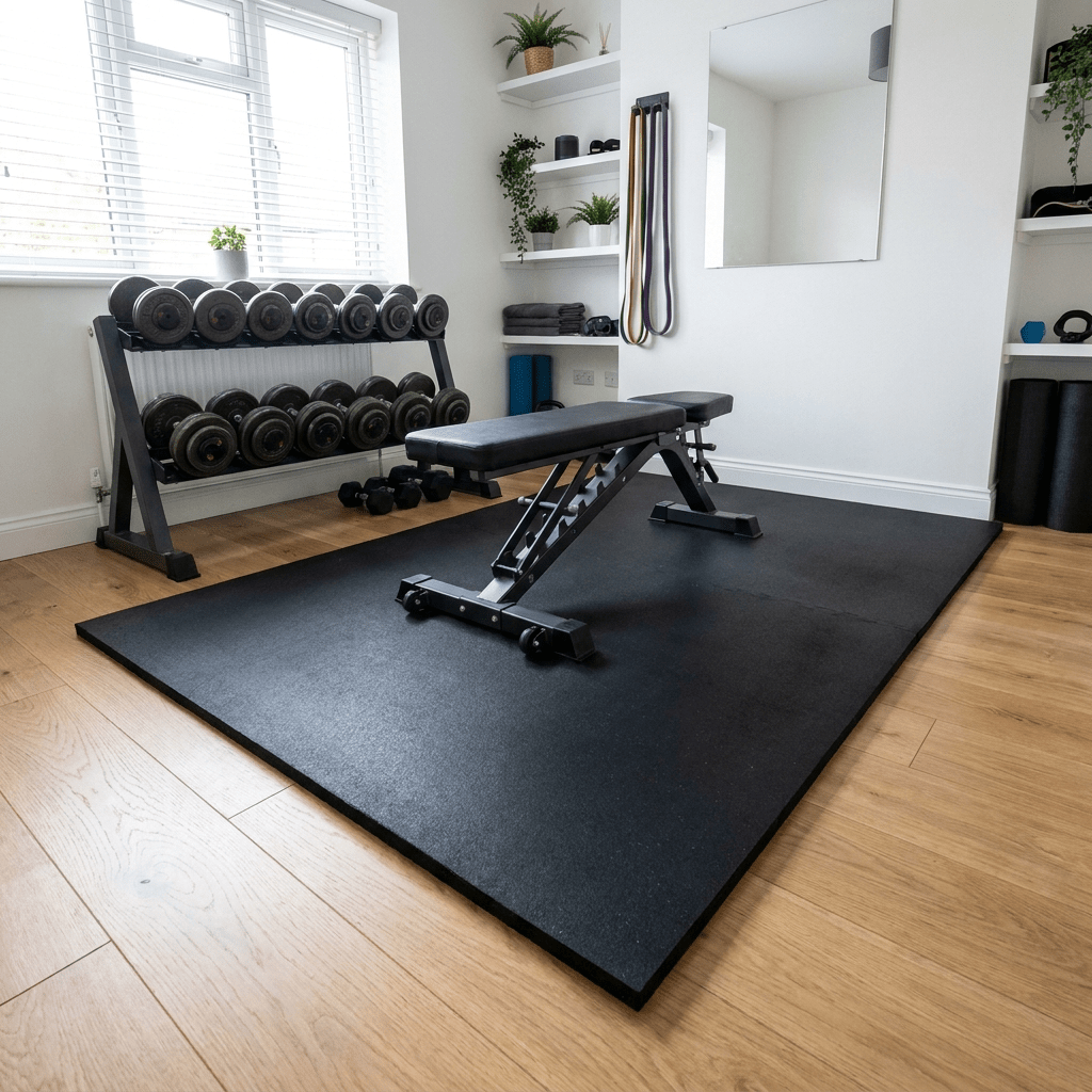 Large Rubber Gym Mat 6ft x 4ft – Heavy-Duty Commercial Gym Flooring - Rackerman