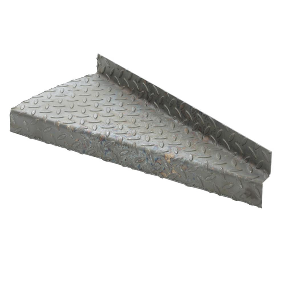 Spiral durbar stair tread 600 x 270 x 4.5mm clockwise ascend Pattern 1 checker plate