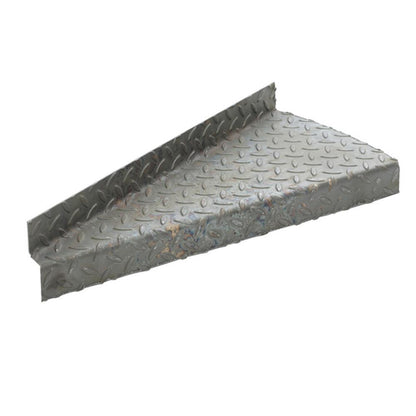 Spiral durbar stair tread 600 x 270 x 4.5mm anti-clockwise ascend Pattern 1 checker plate
