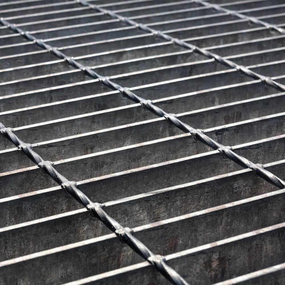 Plain open steel flooring grating panel 25x3mm bearer