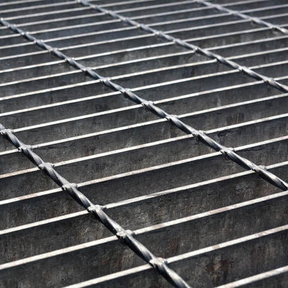 Plain open steel flooring grating panel 25x3mm bearer
