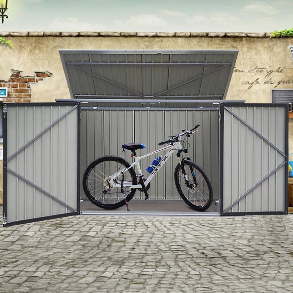 Metal Bike Shed – Heavy Duty Galvanised Steel Bike Storage - Rackerman