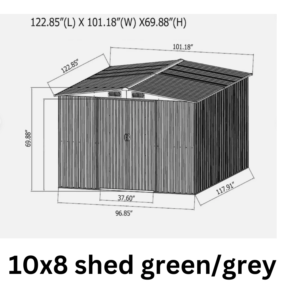 Metal Garden Shed – Heavy Duty Galvanised Steel Shed with Floor, Outdoor Garden Storage & Workshop Building, Apex & Pent Roof - Rackerman