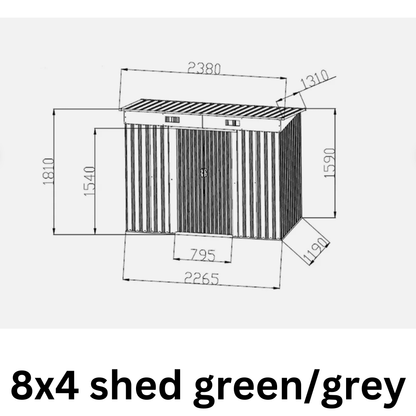 Metal Garden Shed – Heavy Duty Galvanised Steel Shed with Floor, Outdoor Garden Storage & Workshop Building, Apex & Pent Roof - Rackerman