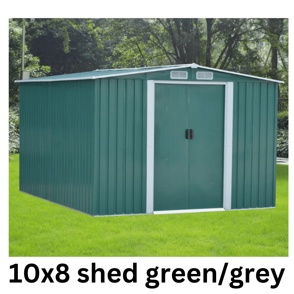 Metal Garden Shed – Heavy Duty Galvanised Steel Shed with Floor, Outdoor Garden Storage & Workshop Building, Apex & Pent Roof - Rackerman