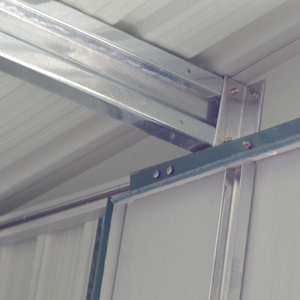 Metal Garden Shed – Heavy Duty Galvanised Steel Shed with Floor, Outdoor Garden Storage & Workshop Building, Apex & Pent Roof - Rackerman