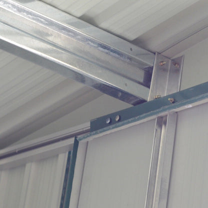 Metal Garden Shed – Heavy Duty Galvanised Steel Shed with Floor, Outdoor Garden Storage & Workshop Building, Apex & Pent Roof - Rackerman