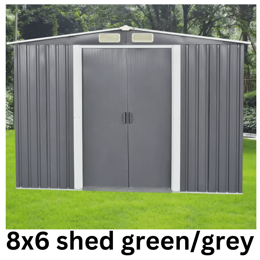Metal Garden Shed – Heavy Duty Galvanised Steel Shed with Floor, Outdoor Garden Storage & Workshop Building, Apex & Pent Roof - Rackerman