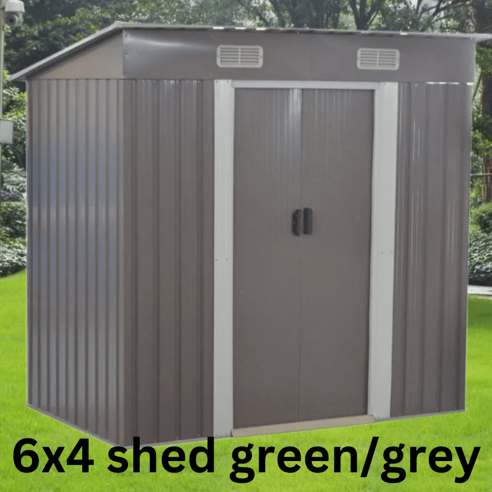 Metal Garden Shed – Heavy Duty Galvanised Steel Shed with Floor, Outdoor Garden Storage & Workshop Building, Apex & Pent Roof - Rackerman