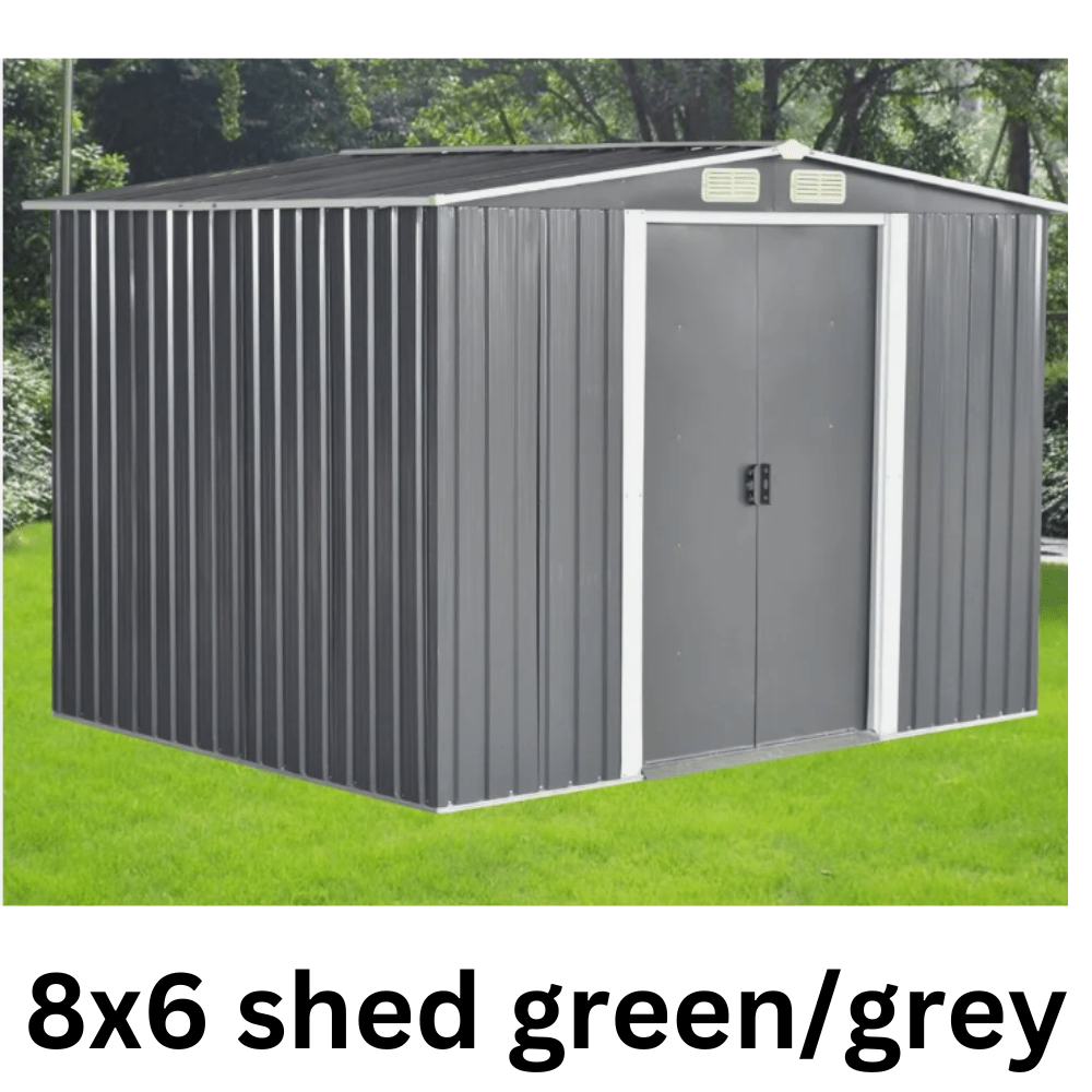 Metal Garden Shed – Heavy Duty Galvanised Steel Shed with Floor, Outdoor Garden Storage & Workshop Building, Apex & Pent Roof - Rackerman