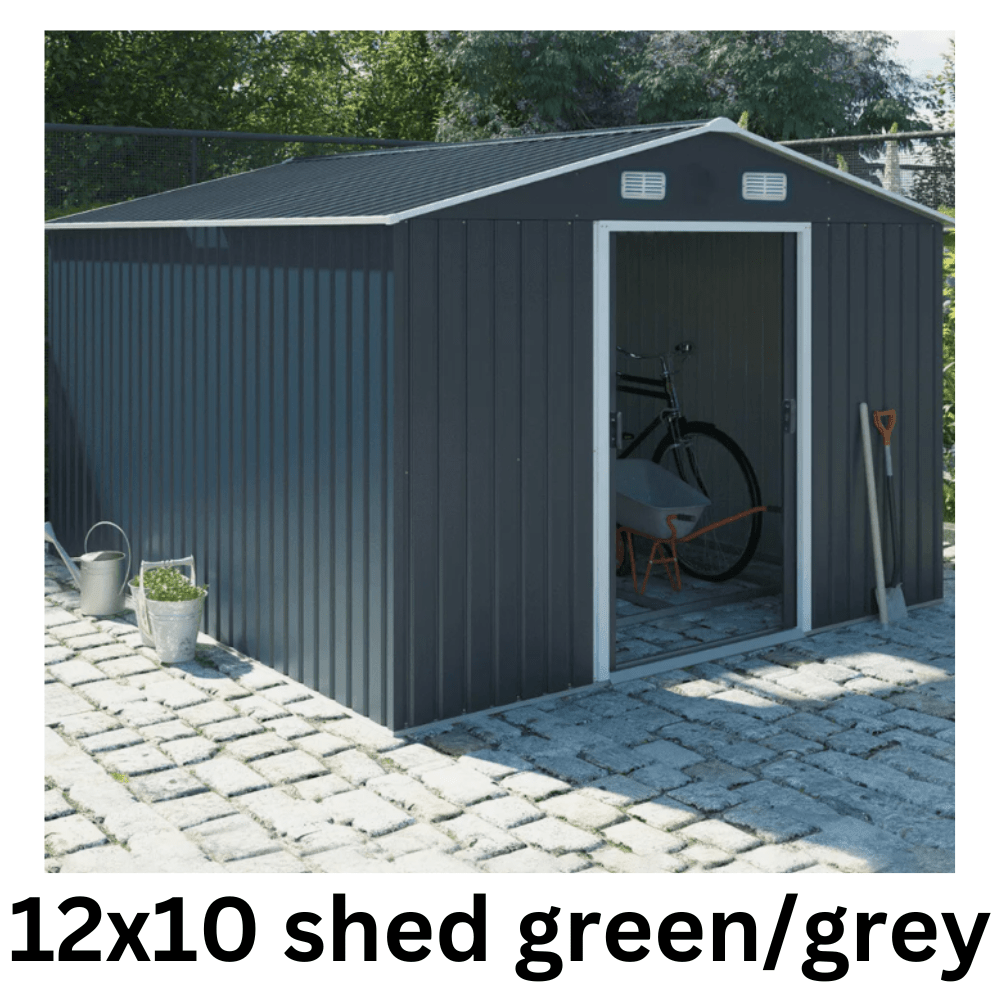Metal Garden Shed – Heavy Duty Galvanised Steel Shed with Floor, Outdoor Garden Storage & Workshop Building, Apex & Pent Roof - Rackerman