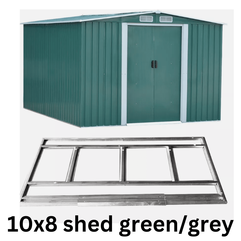 Metal Garden Shed – Heavy Duty Galvanised Steel Shed with Floor, Outdoor Garden Storage & Workshop Building, Apex & Pent Roof - Rackerman