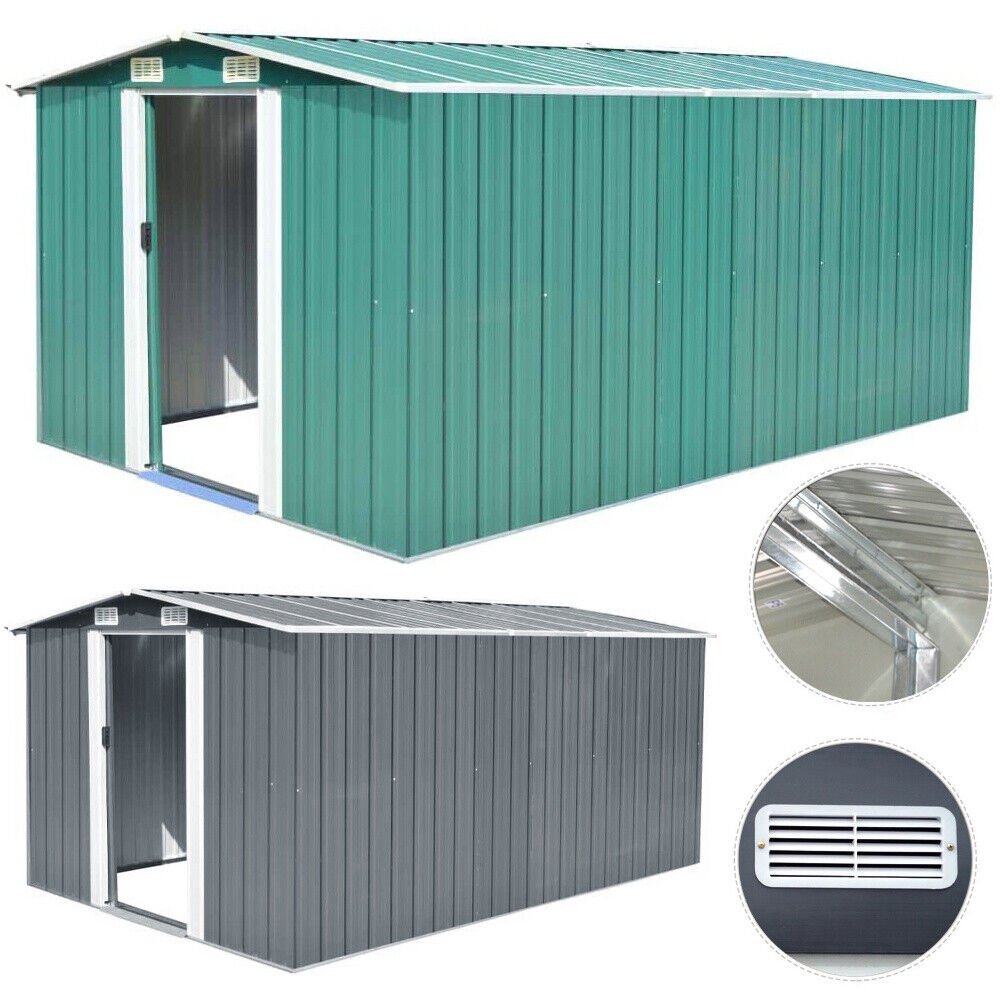 Metal Garden Shed | Heavy Duty Outdoor Storage & Workshop Building - Rackerman