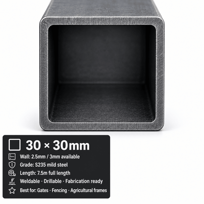Mild Steel Box Section 3m – S235 Square Hollow Section (SHS) - Rackerman