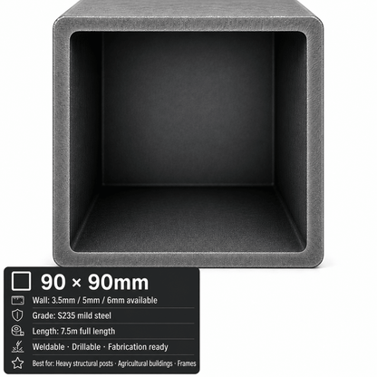Mild Steel Box Section 7.5m – S235 Square Hollow Section - Rackerman