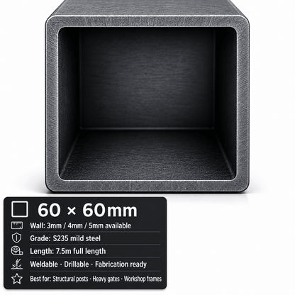 Mild Steel Box Section 7.5m – S235 Square Hollow Section - Rackerman
