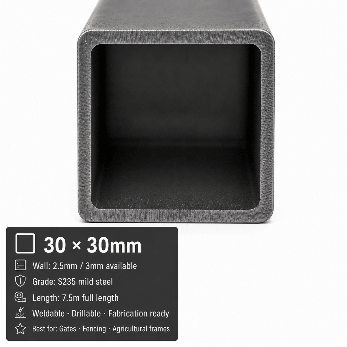 Mild Steel Box Section 7.5m – S235 Square Hollow Section - Rackerman
