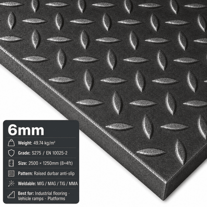 Mild Steel Durbar Checker Plate & Steel Tread Plate – S275 | 8x4 & 2m x 1m - Rackerman