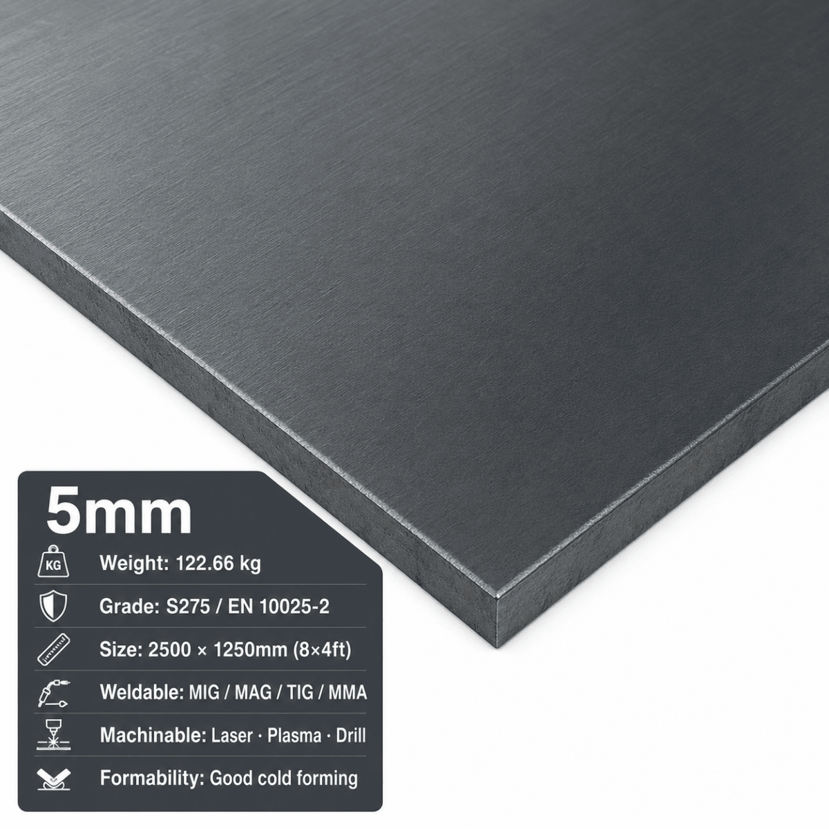 Mild Steel Sheet & Plate – CR4 Cold Rolled & S275 | 8x4, 2m x 1m & 3m x 1.5m - Rackerman