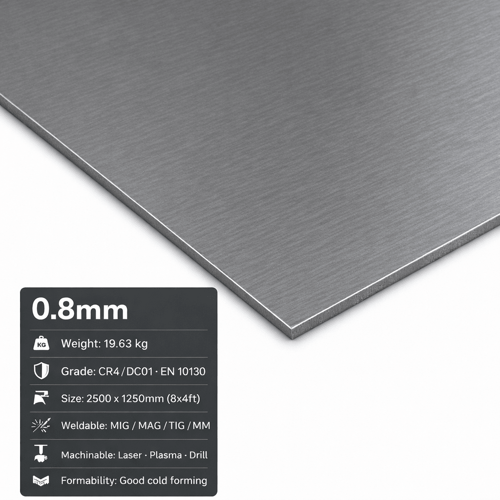 Mild Steel Sheet & Plate – CR4 Cold Rolled & S275 | 8x4, 2m x 1m & 3m x 1.5m - Rackerman