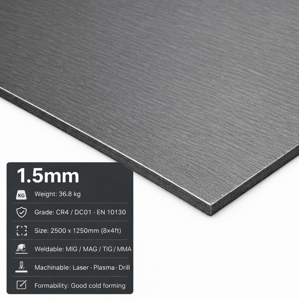 Mild Steel Sheet & Plate – CR4 Cold Rolled & S275 | 8x4, 2m x 1m & 3m x 1.5m - Rackerman