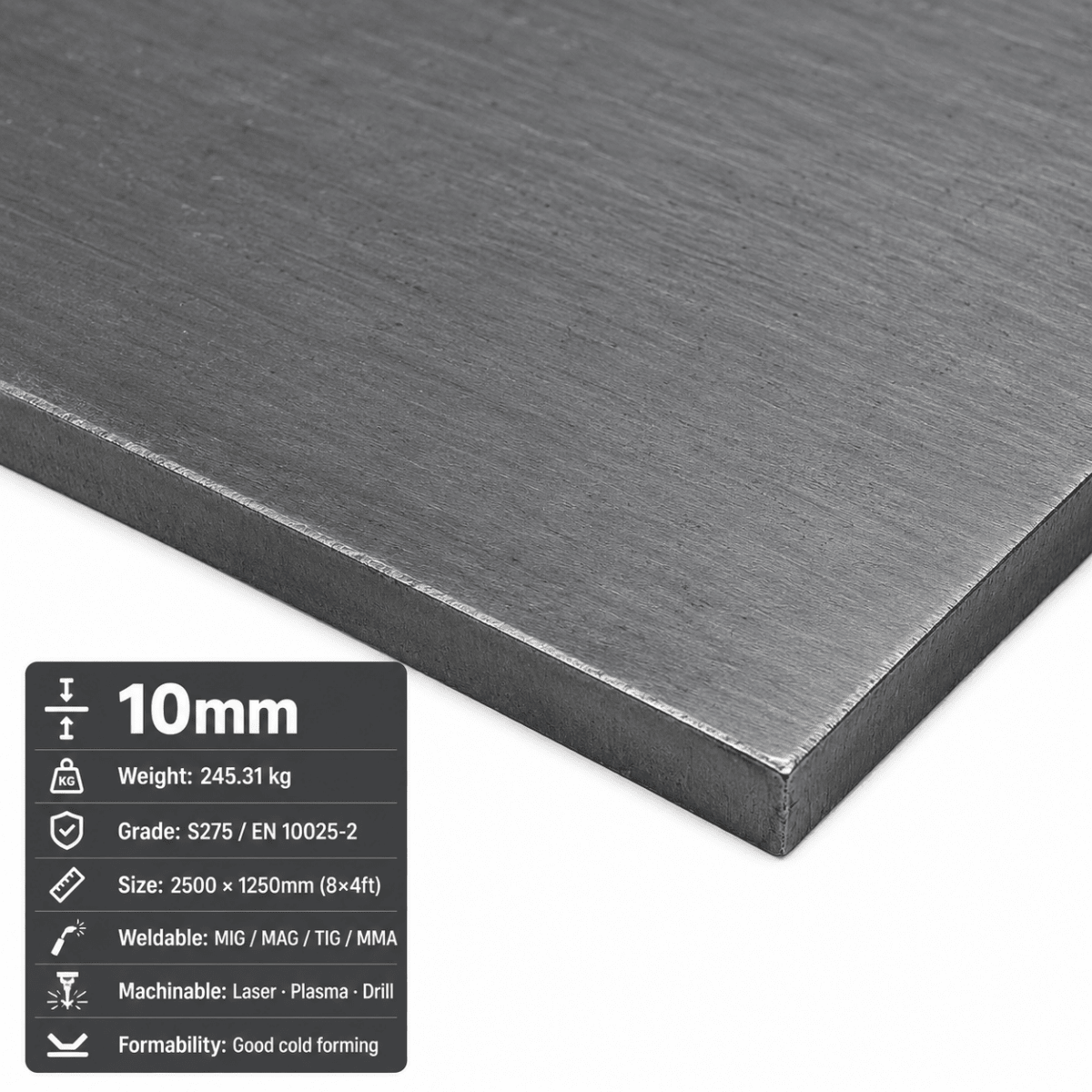 Mild Steel Sheet & Plate – CR4 Cold Rolled & S275 | 8x4, 2m x 1m & 3m x 1.5m - Rackerman