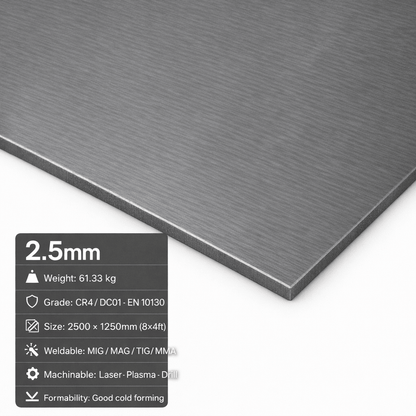 Mild Steel Sheet & Plate – CR4 Cold Rolled & S275 | 8x4, 2m x 1m & 3m x 1.5m - Rackerman