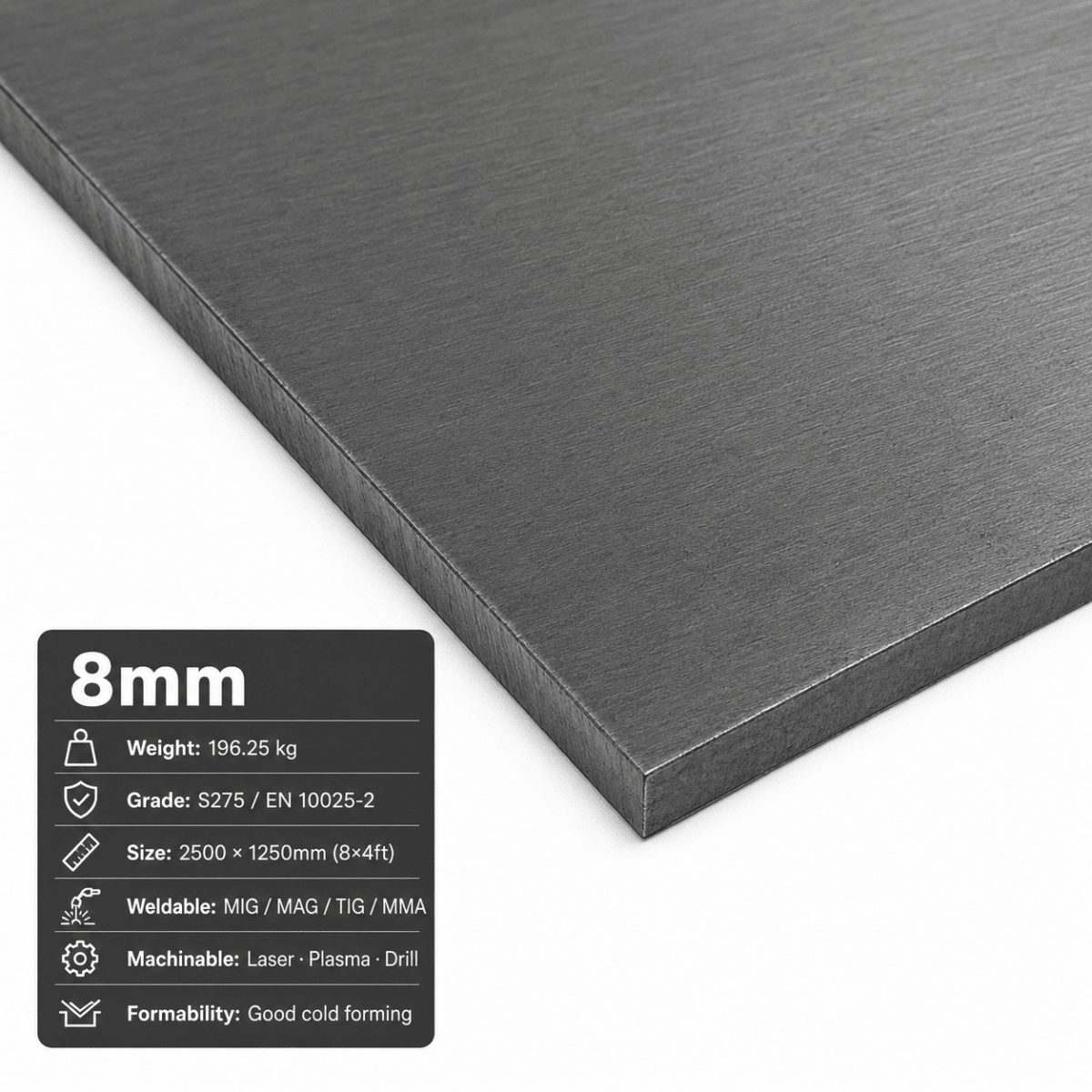 Mild Steel Sheet & Plate – CR4 Cold Rolled & S275 | 8x4, 2m x 1m & 3m x 1.5m - Rackerman