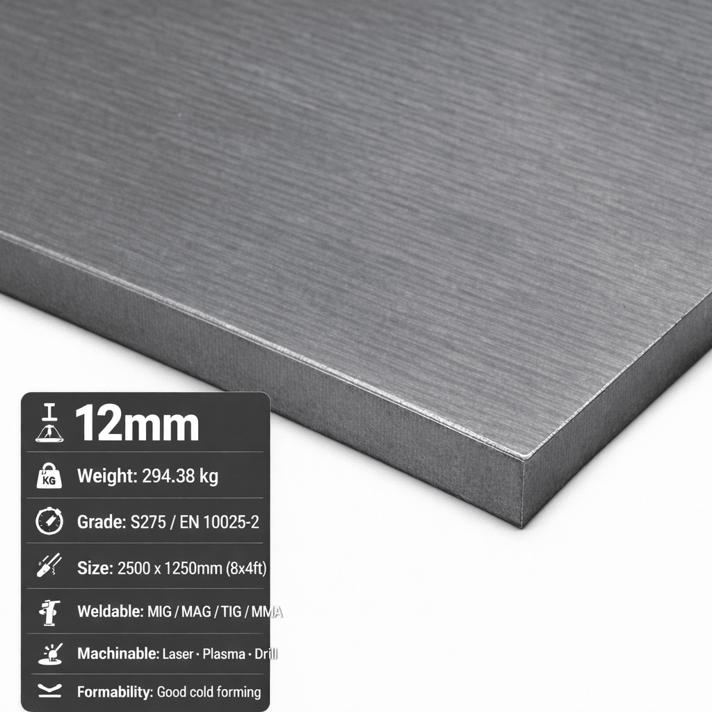 Mild Steel Sheet & Plate – CR4 Cold Rolled & S275 | 8x4, 2m x 1m & 3m x 1.5m - Rackerman