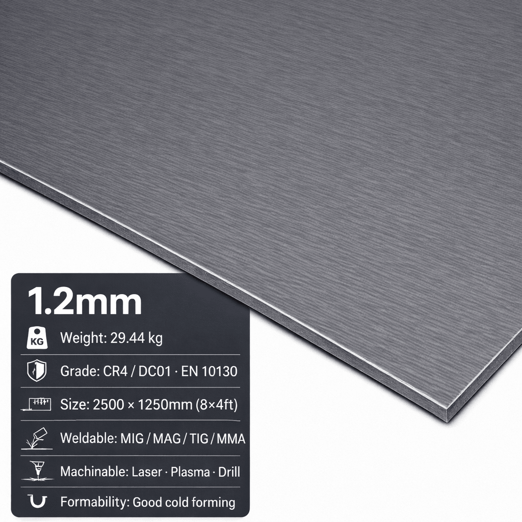 Mild Steel Sheet & Plate – CR4 Cold Rolled & S275 | 8x4, 2m x 1m & 3m x 1.5m - Rackerman