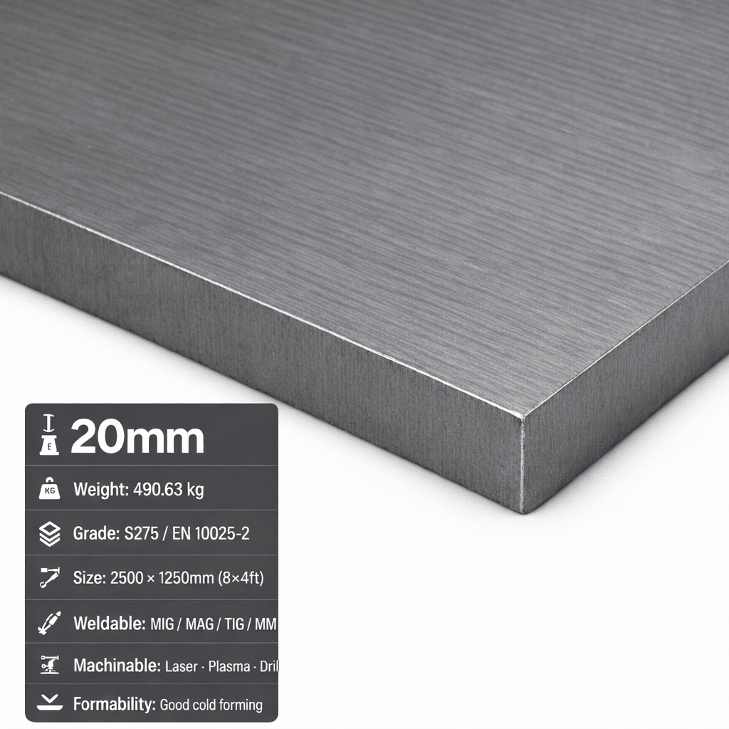 Mild Steel Sheet & Plate – CR4 Cold Rolled & S275 | 8x4, 2m x 1m & 3m x 1.5m - Rackerman
