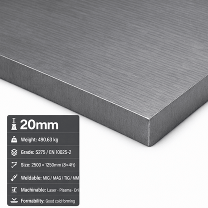 Mild Steel Sheet & Plate – CR4 Cold Rolled & S275 | 8x4, 2m x 1m & 3m x 1.5m - Rackerman