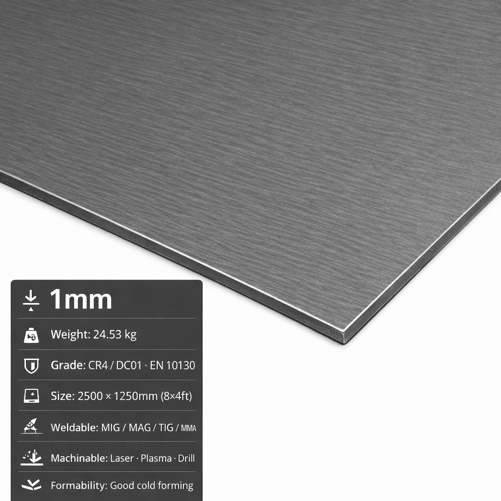 Mild Steel Sheet & Plate – CR4 Cold Rolled & S275 | 8x4, 2m x 1m & 3m x 1.5m - Rackerman