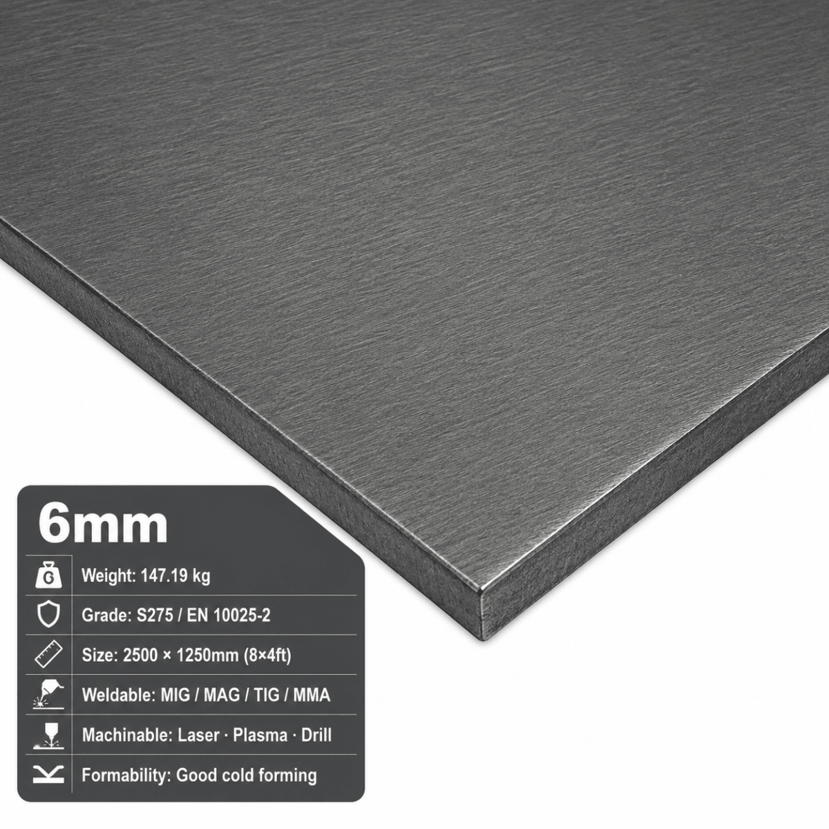 Mild Steel Sheet & Plate – CR4 Cold Rolled & S275 | 8x4, 2m x 1m & 3m x 1.5m - Rackerman