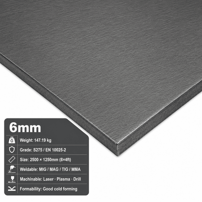 Mild Steel Sheet & Plate – CR4 Cold Rolled & S275 | 8x4, 2m x 1m & 3m x 1.5m - Rackerman