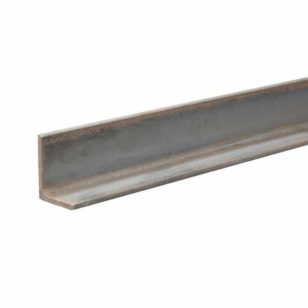 Close-up of mild steel unequal angle showing long and short legs