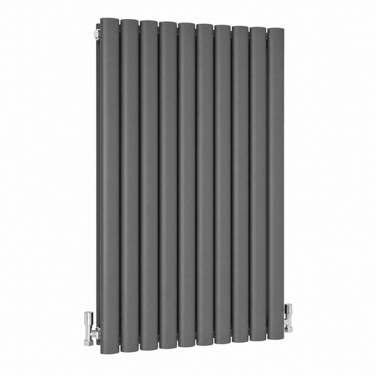 Oval Column Radiators — Designer Vertical & Horizontal, Oval Panel Profile, Anthracite, Black & White Central Heating Radiators - Rackerman