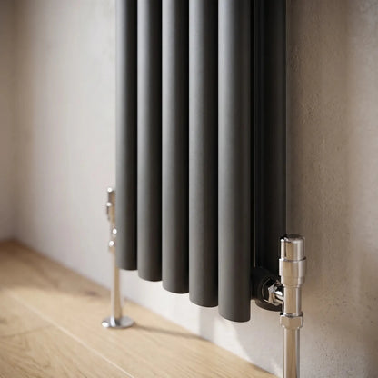 Oval Column Radiators — Designer Vertical & Horizontal, Oval Panel Profile, Anthracite, Black & White Central Heating Radiators - Rackerman