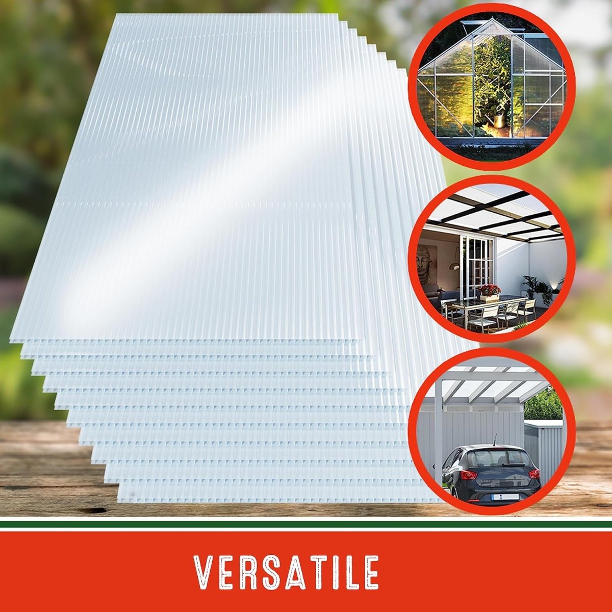 Pack of Polycarbonate Roofing Sheets – 4 mm Clear Twinwall - Rackerman
