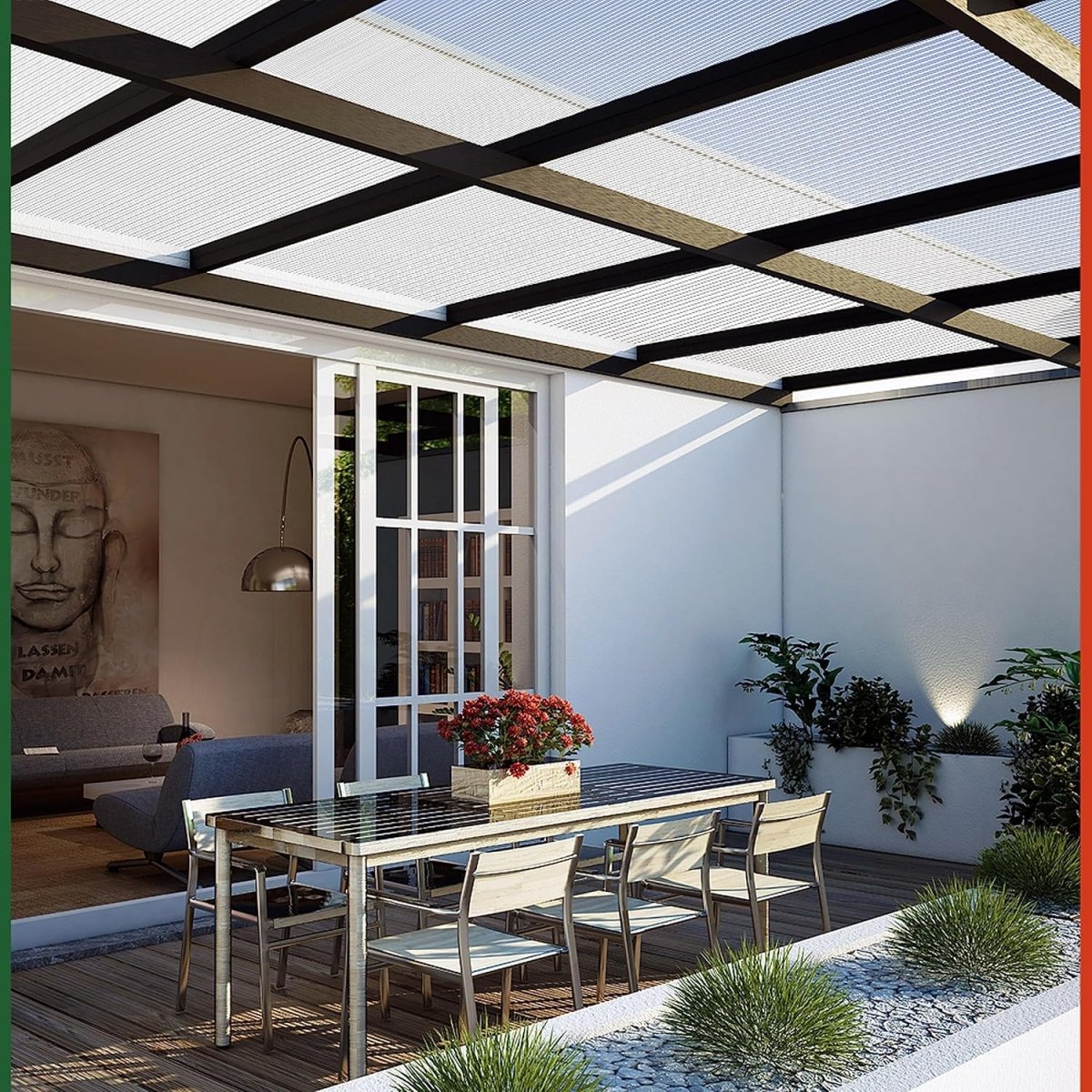 Pack of Polycarbonate Roofing Sheets – 4 mm Clear Twinwall - Rackerman