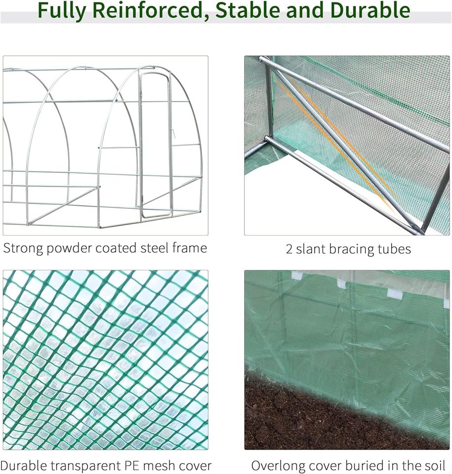 Polytunnel Greenhouse Multiple Sizes - Rackerman