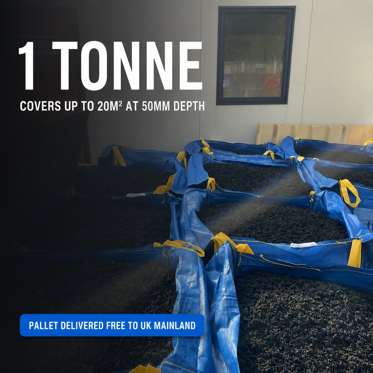 Playground rubber chippings installed as decorative garden surface
